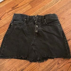 Madewell black denim skirt